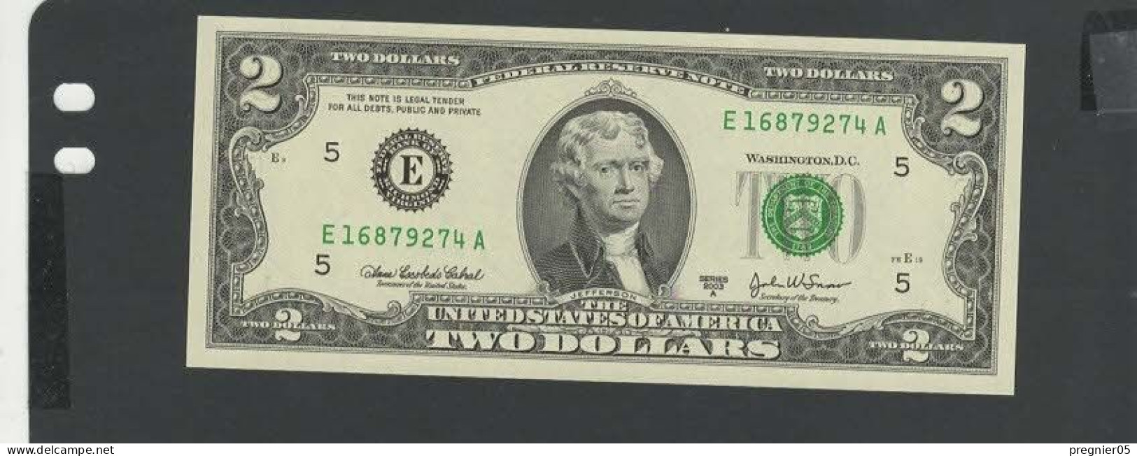 USA - Billet 2 Dollar 2003A NEUF/UNC P.516b § E 168 - Billetes De La Reserva Federal (1928-...)
