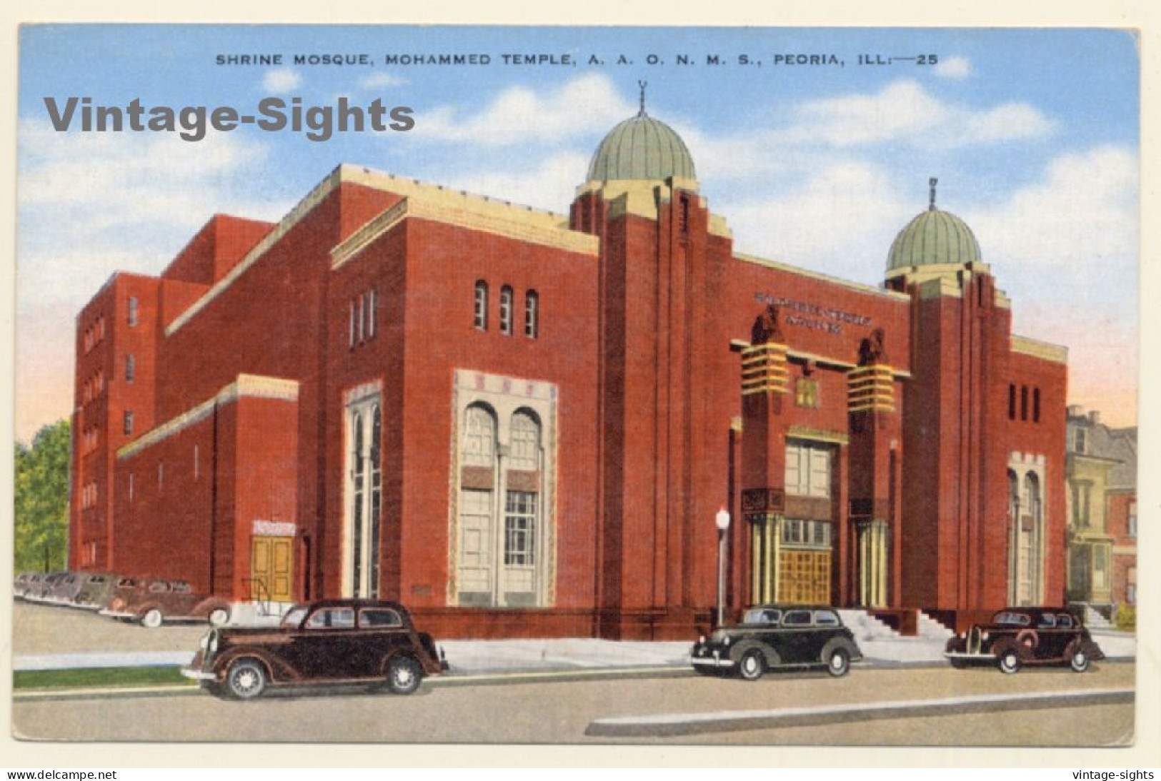 Peoria / USA: Shrine Mosque, Mohammed Temple (Vintage PC ~1930s/1940s) - Peoria