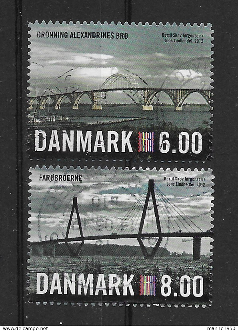 Dänemark 2012 Brücken Mi.Nr. 1689/90 Kpl. Satz Gestempelt - Usado