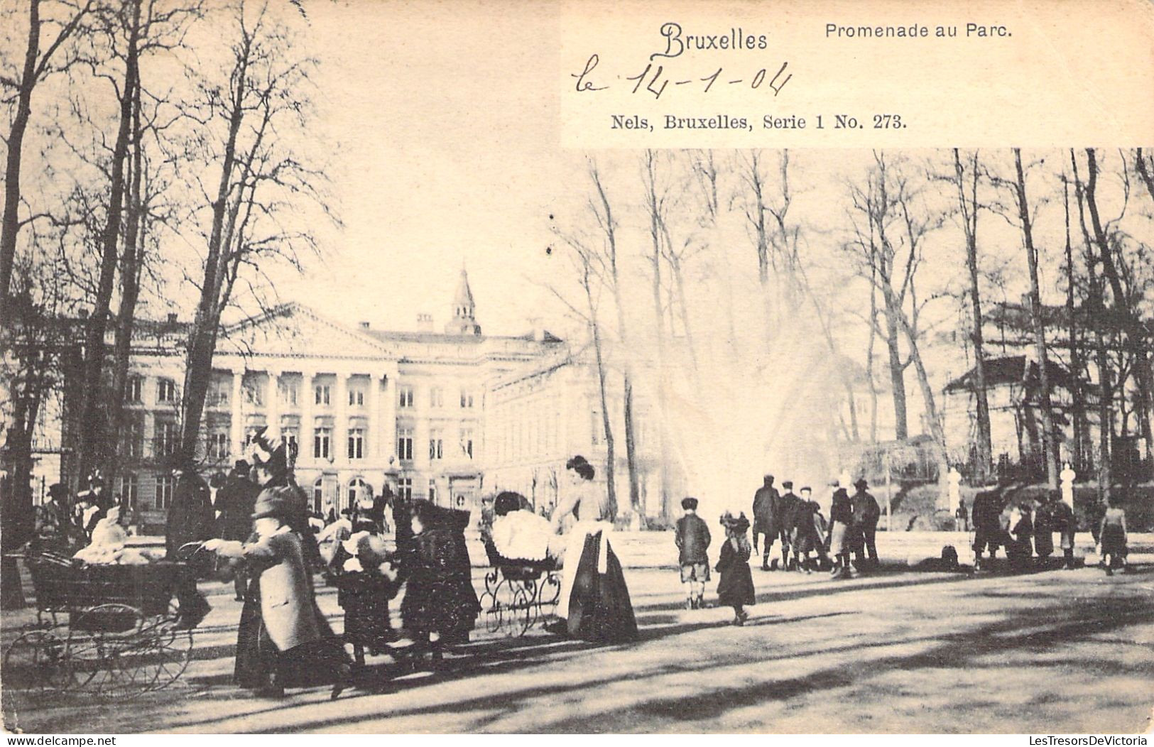 BELGIQUE - Bruxelles - Promenade Au Parc - Landau Bébé - Nels - Carte Postale Ancienne - - Plätze