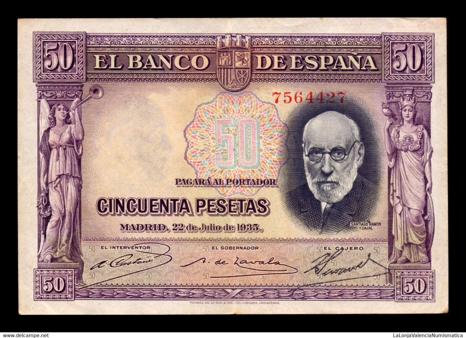 España Spain Lote 10 Billetes 50 Pesetas Santiago Ramón Y Cajal 1935 Pick 88 Bc/Mbc F/Vf - 50 Peseten