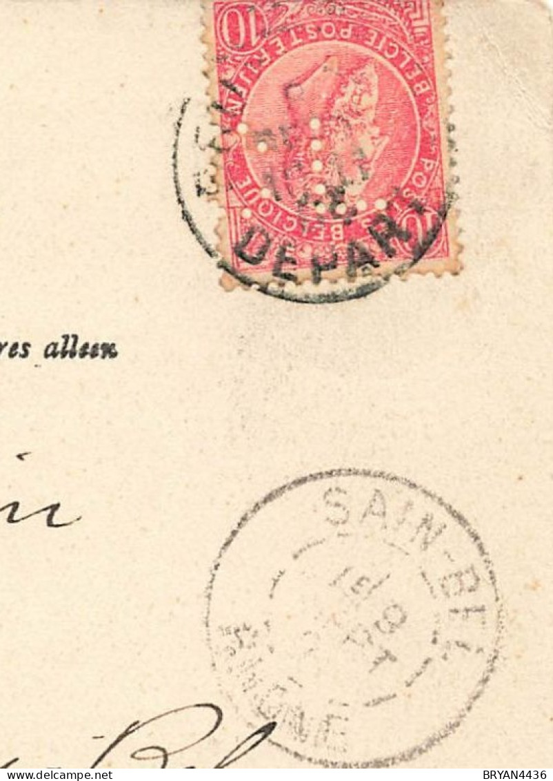PERFORE - C.L. - CREDIT LYONNAIS Sur CARTE PRECURSEUR CREDT LYONNAIS  à BRUXELLES - 1863-09