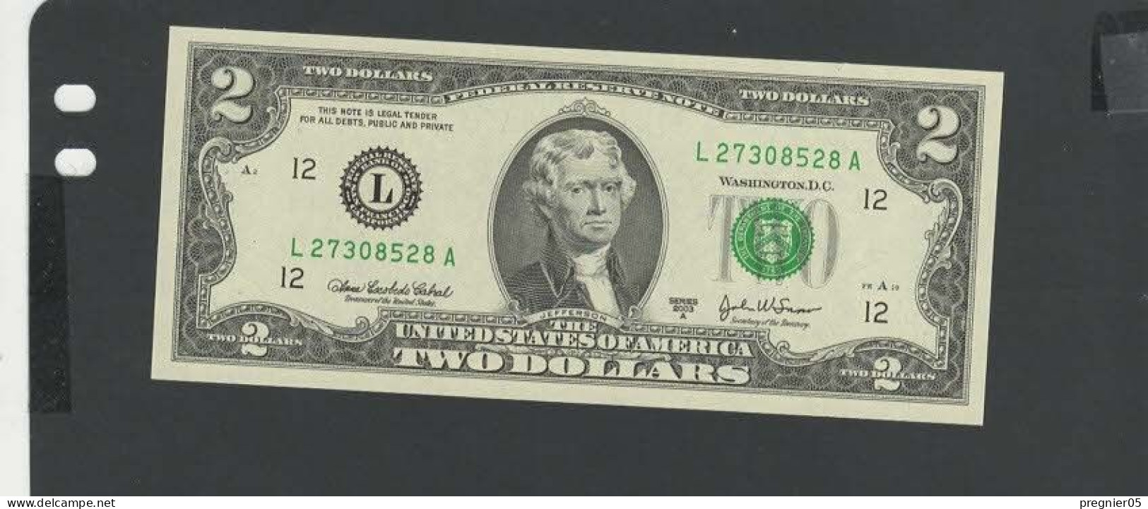 USA - Billet 2 Dollar 2003A NEUF/UNC P.516b § L 273 - Bilglietti Della Riserva Federale (1928-...)