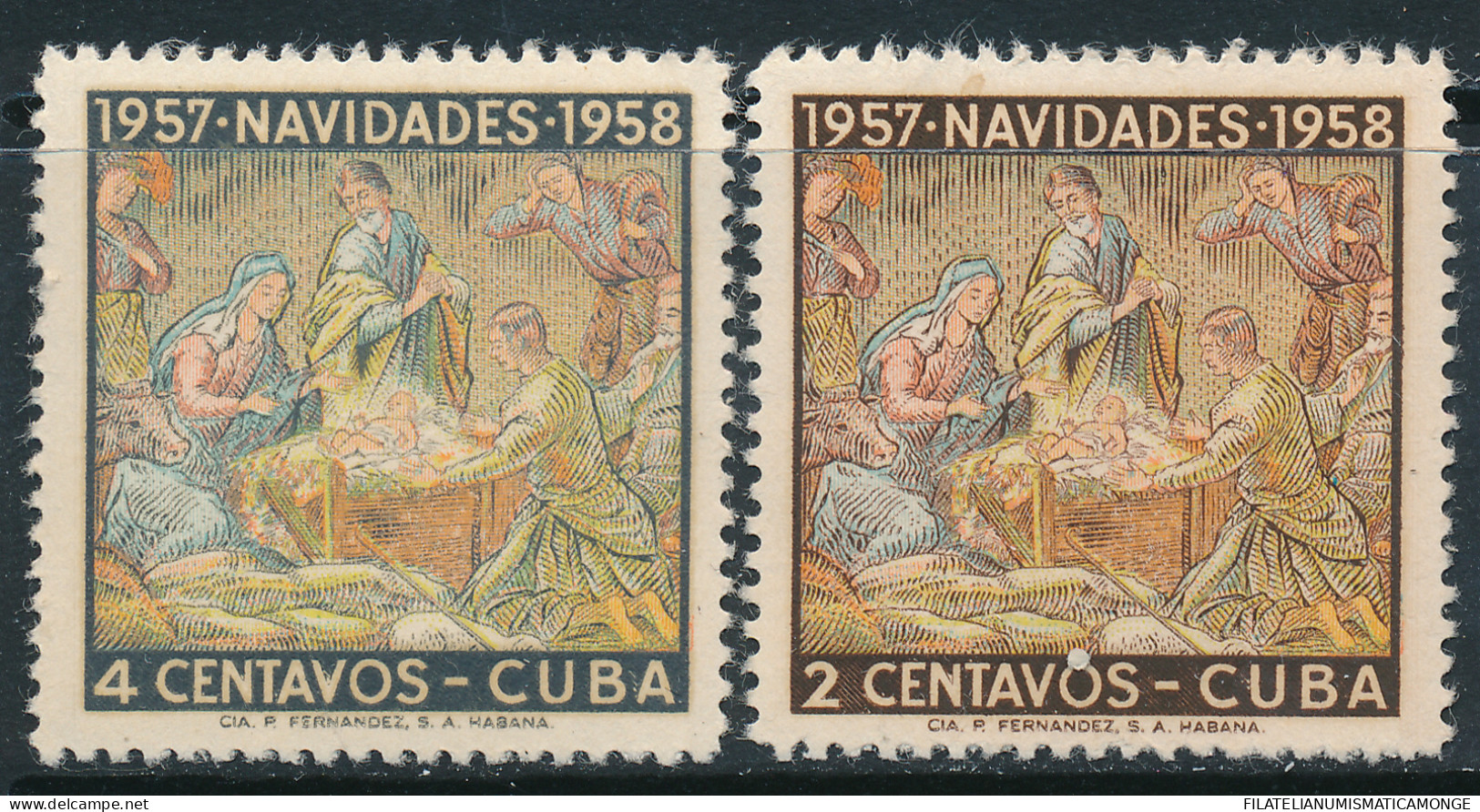 Cuba 1957 Correo 468/69 **/MNH Sellos De La Navidad. (2sellos)  - Ungebraucht