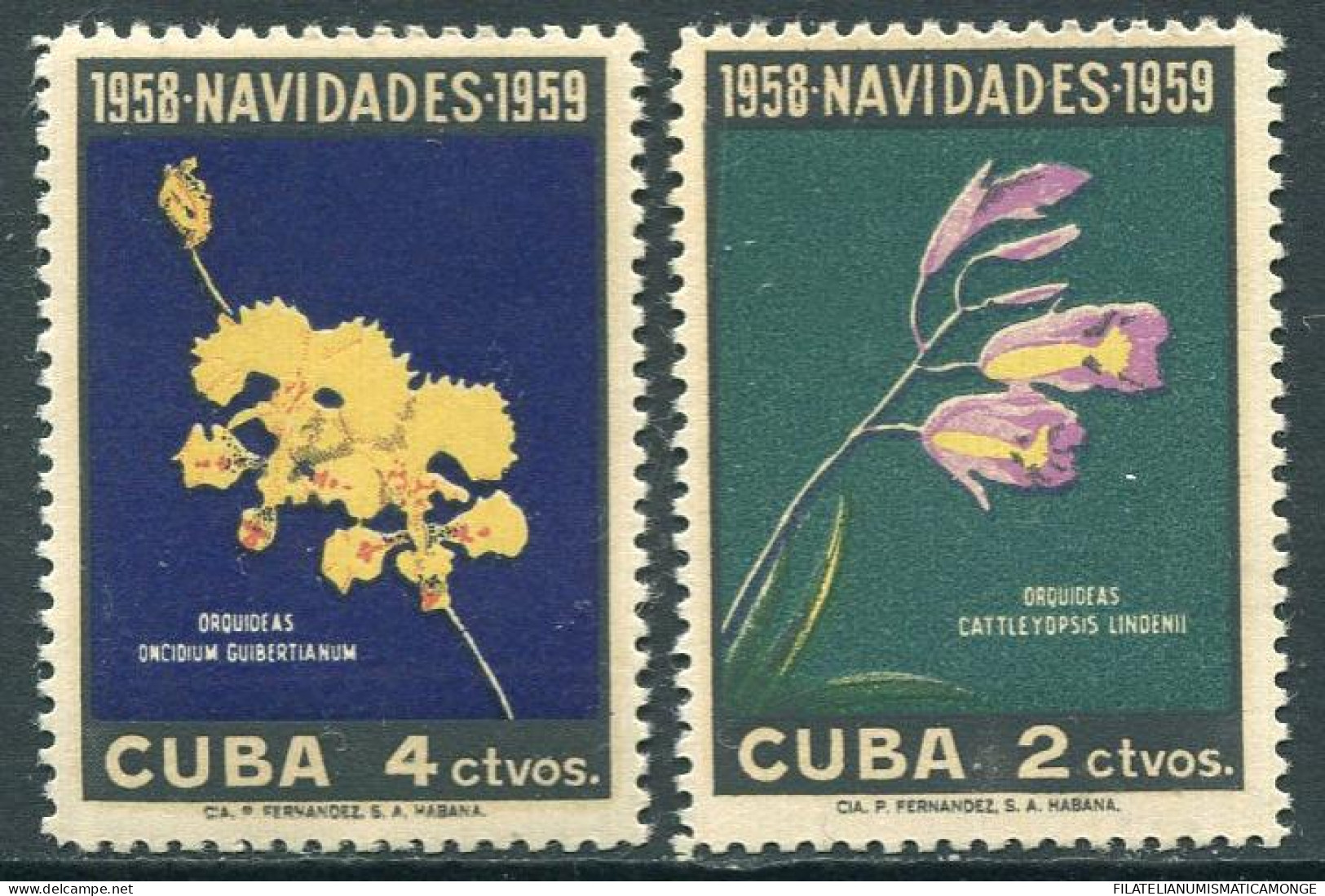 Cuba 1958 Correo 496/97 **/MNH Navidad.(2sellos)  - Unused Stamps
