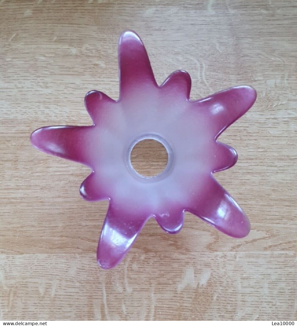 Belle Tulipe De Lampe En Pâte De Verre Mauve, Violette? En Forme De Fleur - Luminarie E Lampadari