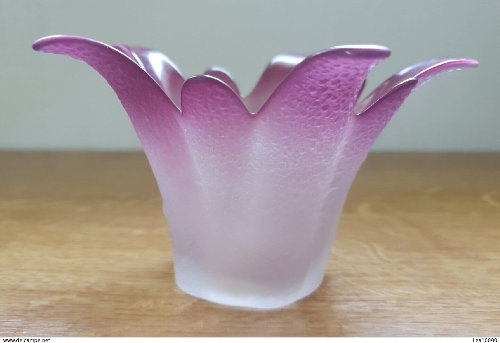 Belle Tulipe de Lampe En Pâte De Verre Mauve, Violette? En Forme De Fleur