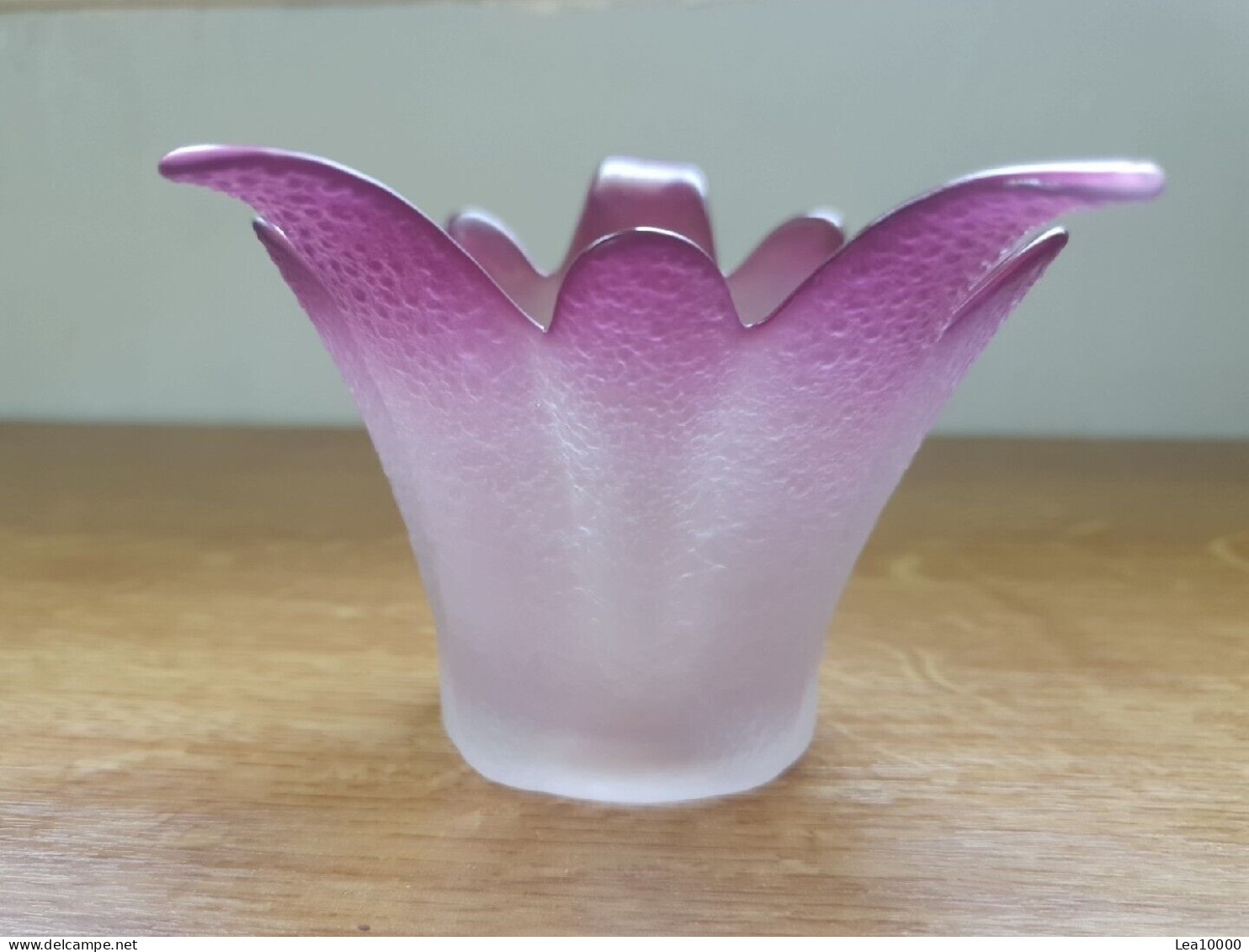 Belle Tulipe de Lampe En Pâte De Verre Mauve, Violette? En Forme De Fleur