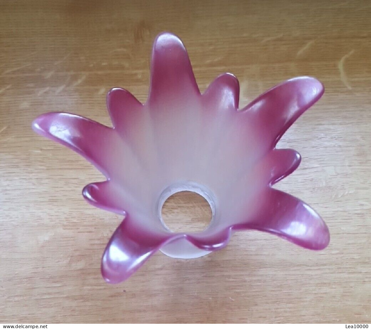 Belle Tulipe de Lampe En Pâte De Verre Mauve, Violette? En Forme De Fleur