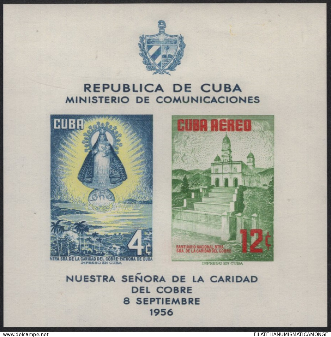 Cuba 1956 Hojas Bloque 15 **/MNH Nuestra Señora De La Caridad Del Cobre.  - Ungebraucht