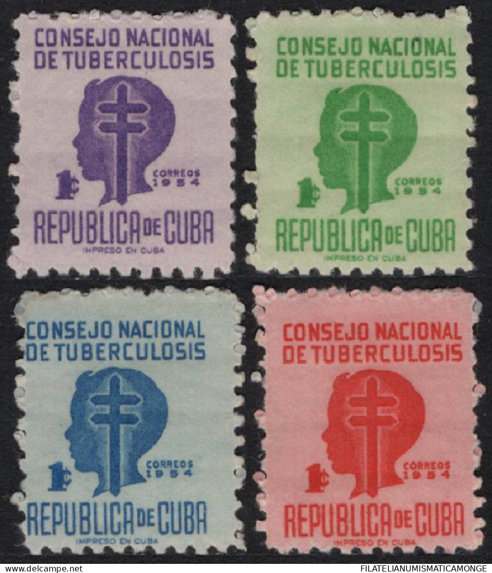 Cuba 1954 Beneficencia 20/23 **/MNH Consejo Nacional De Tuberculosis.(4sellos)  - Nuevos