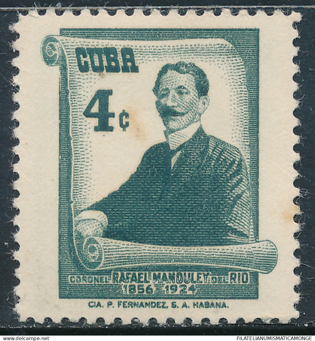 Cuba 1957 Correo 459 ** 100º Aniv Del Nacimiento Del Coronel Rafael Manduley.  - Ungebraucht