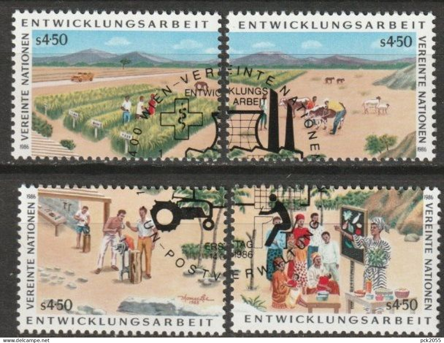 UNO Wien 1986 MiNr.56 - 59 O Gestempelt Ersttagsstempel  UNDP  ( 2369) - Used Stamps