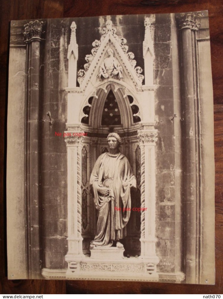 Photo 1880's Religion Firenze Florence Tirage Albuminé Albumen Print Vintage Art Photographe ALINARI Eglise St Michel - Orte