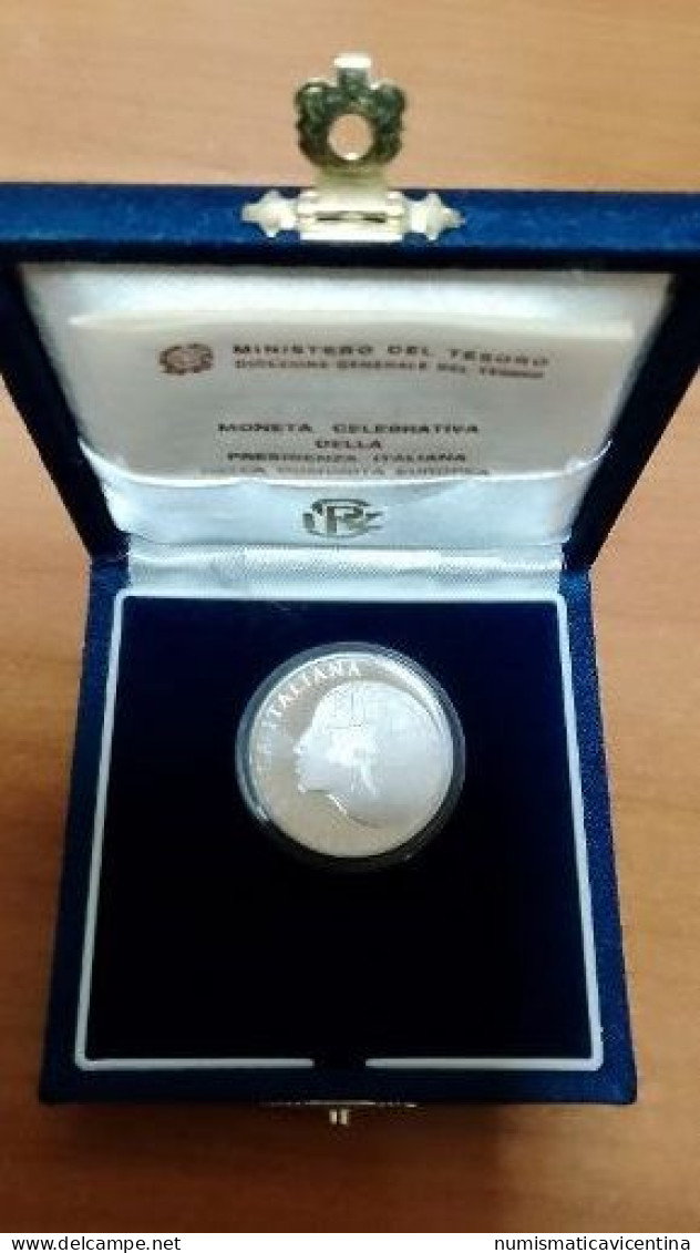 Italia Repubblica 500 Lire Presidenza Cee Italia 1985 Italy Italie Silver Proof Coin + Box - Commemorative