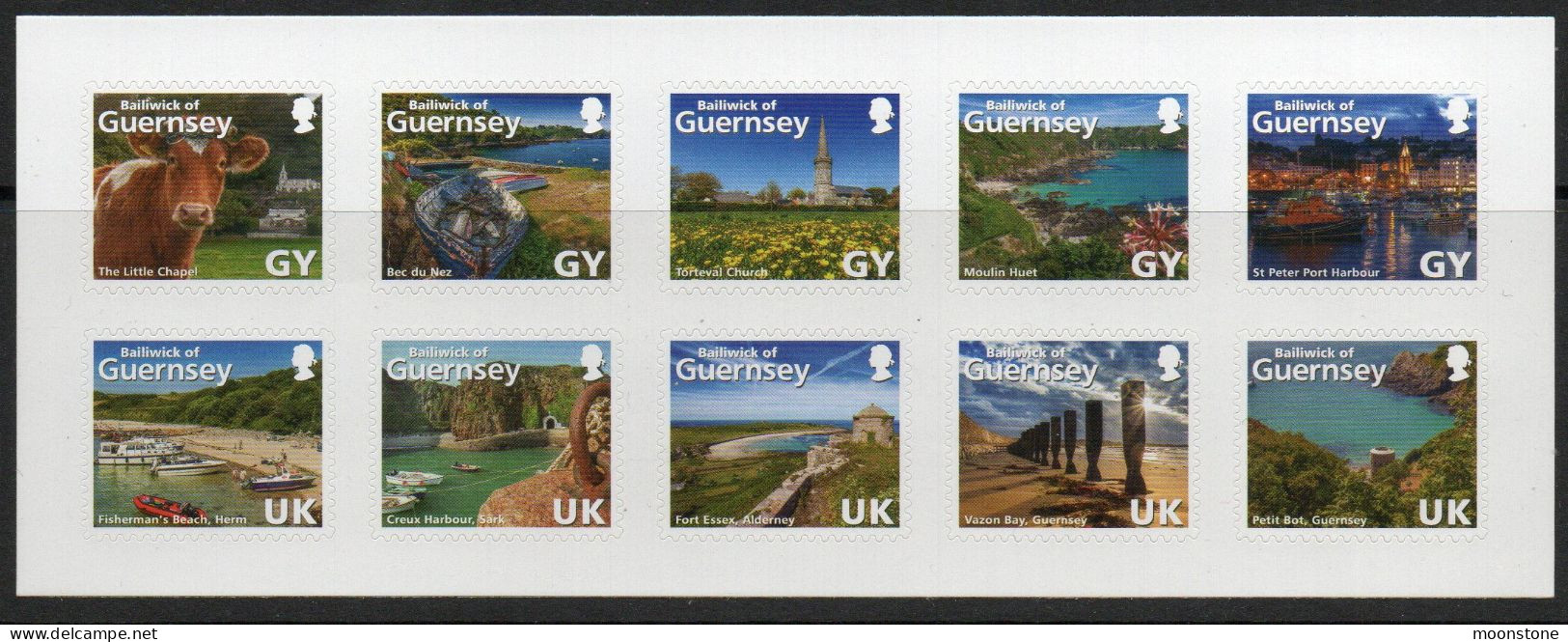 Guernsey 2014 'Love The Bailiwick' Self-adhesive Pane Of 10, Backing Paper Hinged Mint, SG 1525/34 - Guernesey