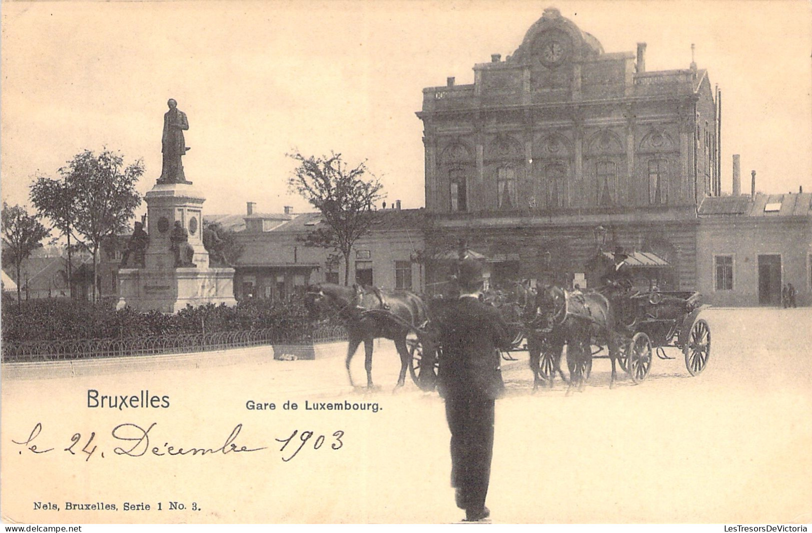 BELGIQUE - Bruxelles - Gare De Luxembourg - Nels - Carte Postale Ancienne - - Chemins De Fer, Gares