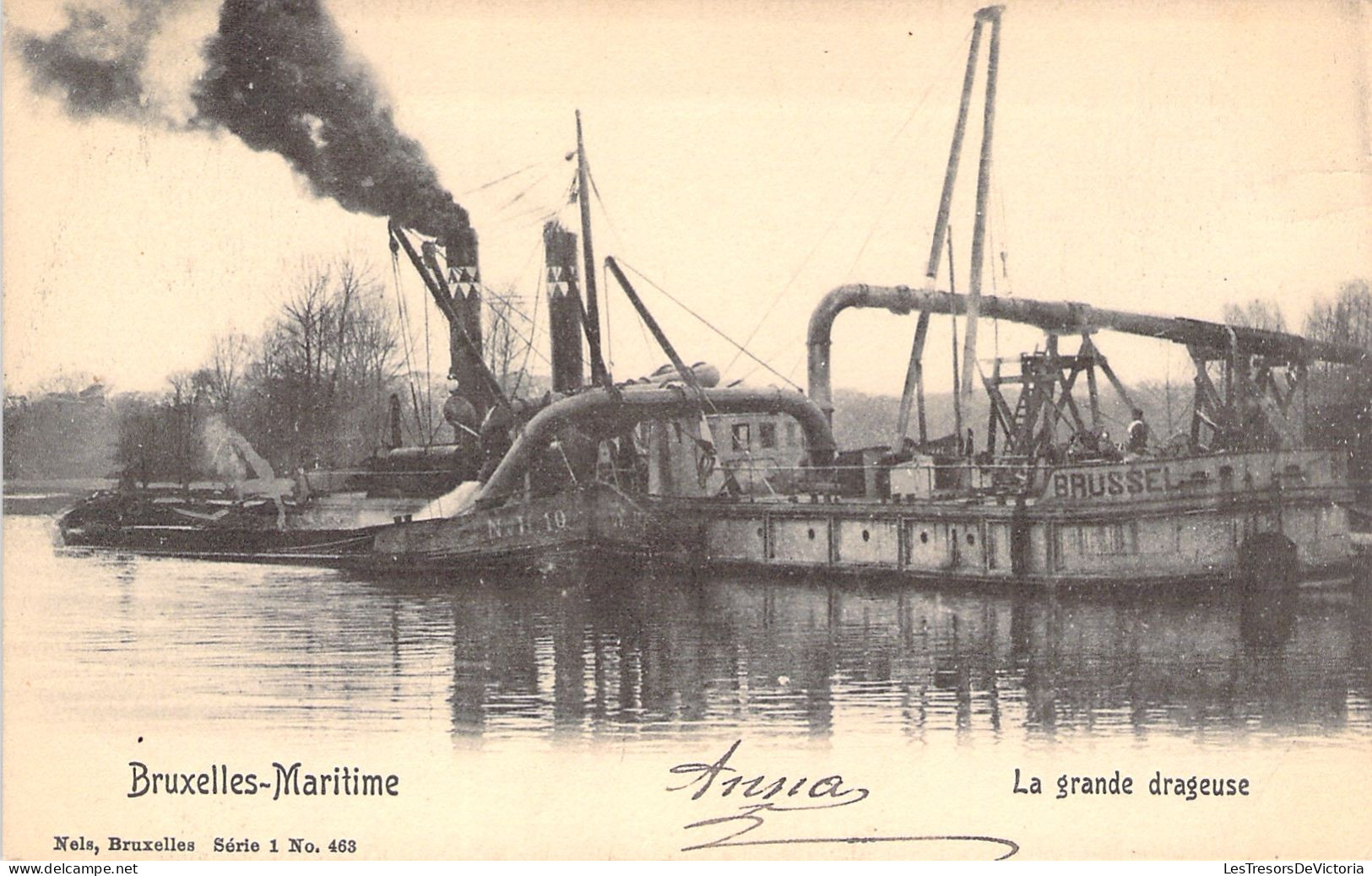 BELGIQUE - Bruxelles Maritime - La Grande Drageuse - Nels - Carte Postale Ancienne - - Navegación - Puerto