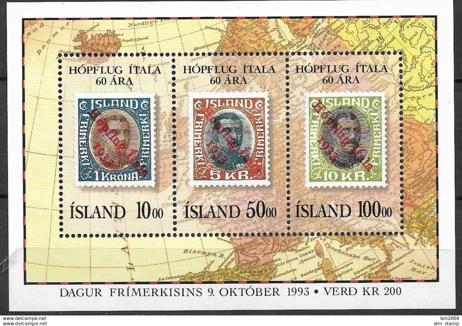 1993 Island Mi. Bl 14 **MH   Tag Der Briefmarke - Blocks & Kleinbögen