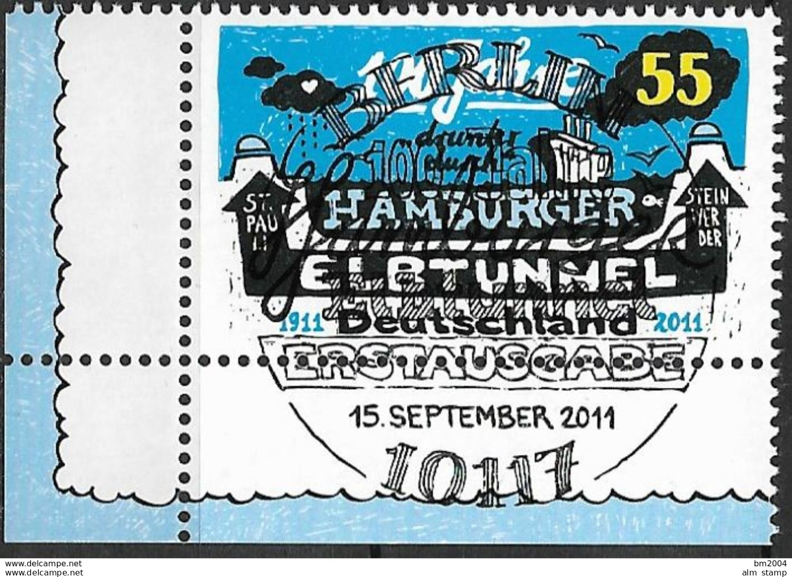 2011 Allem. Fed. Mi. 2890 FD-used Berlin  EUL 100 Jahre Hamburger Elbtunnel. - Gebraucht