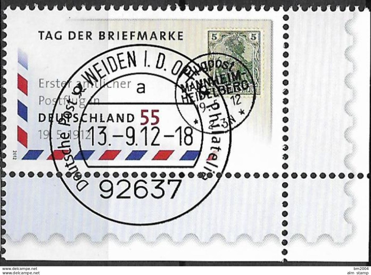 2012  Deutschland Allem. Fed.Mi. 2954  FD-used Weiden  EUR Tag Der Briefmarke: - Gebraucht