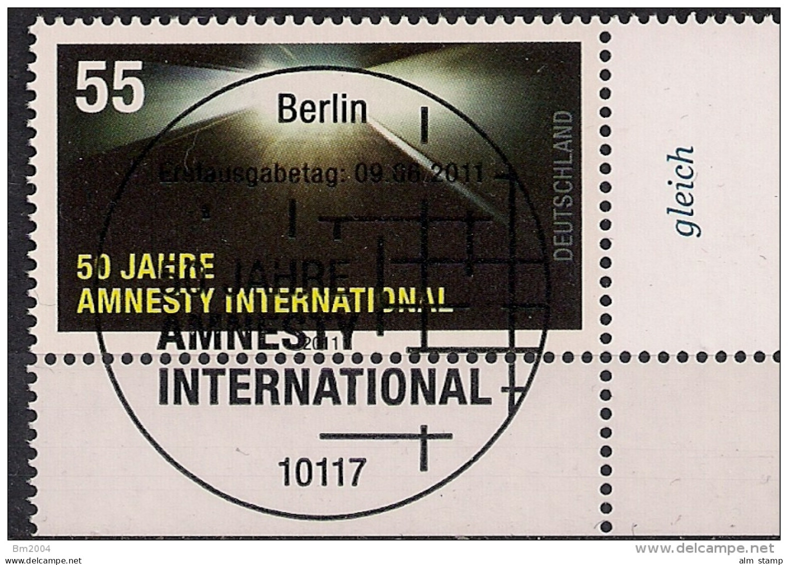 2011 Allem. Fed. Deutschland  Mi. 2873 FD-used Berlin EUR  50 Jahre Amnesty International - Gebraucht