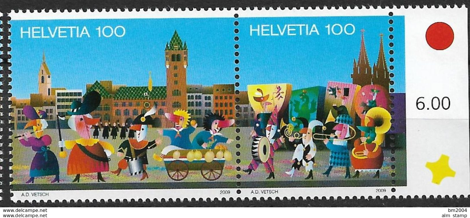 2010 Schweiz Mi 2137-8  2138-9  **MNH    100 Jahre Basler Fasnachts-Comité - Unused Stamps