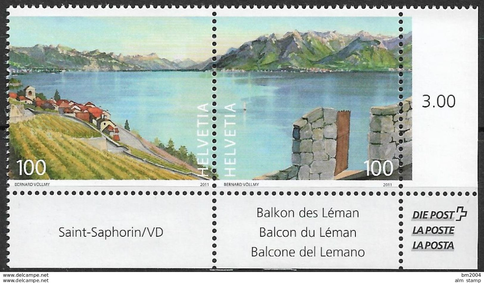2011 Schweiz Mi 2221-2  2222 -3  **MNH   Weinanbaugebiet Lavaux Am Genfer See - Unused Stamps