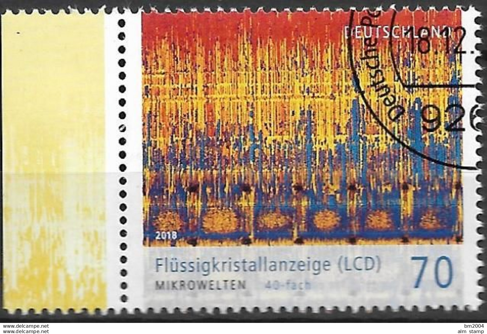 2018  Deutschland Germany  Mi. 3427 FD-used Weiden   Mikrowelten  Flüssigkristallanzeige (LCD) (40-fache Vergrößerung) - Gebraucht