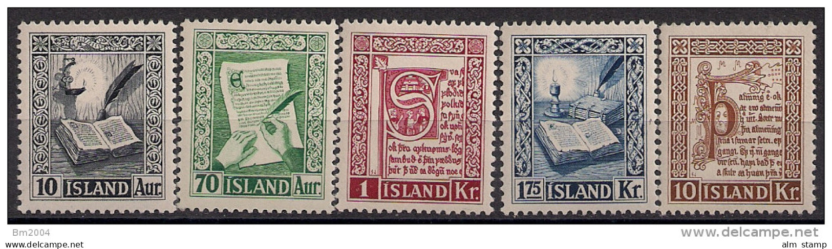 1953 Iceland Island Mi. 287-91 **MNH  Alte Island-Manuskripte - Unused Stamps