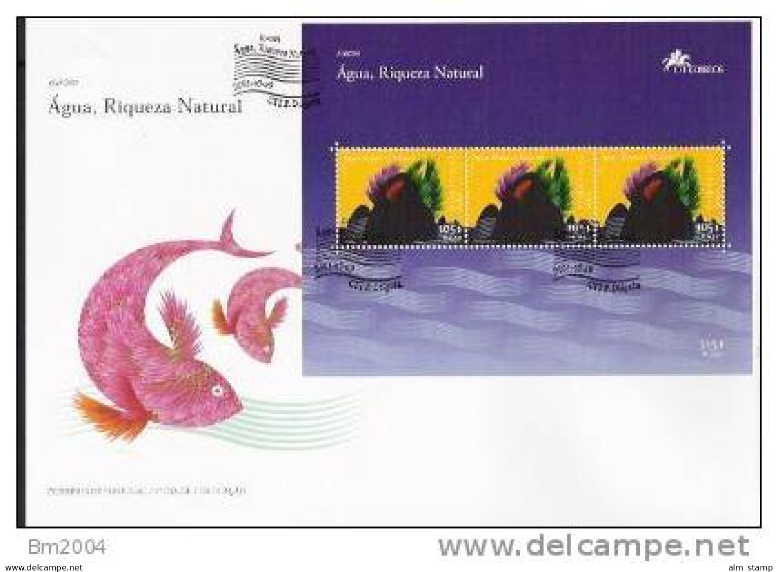 2001 Azoren   Mi. Bl. 21 FDC Europa: Lebensspender Wasser. - 2001