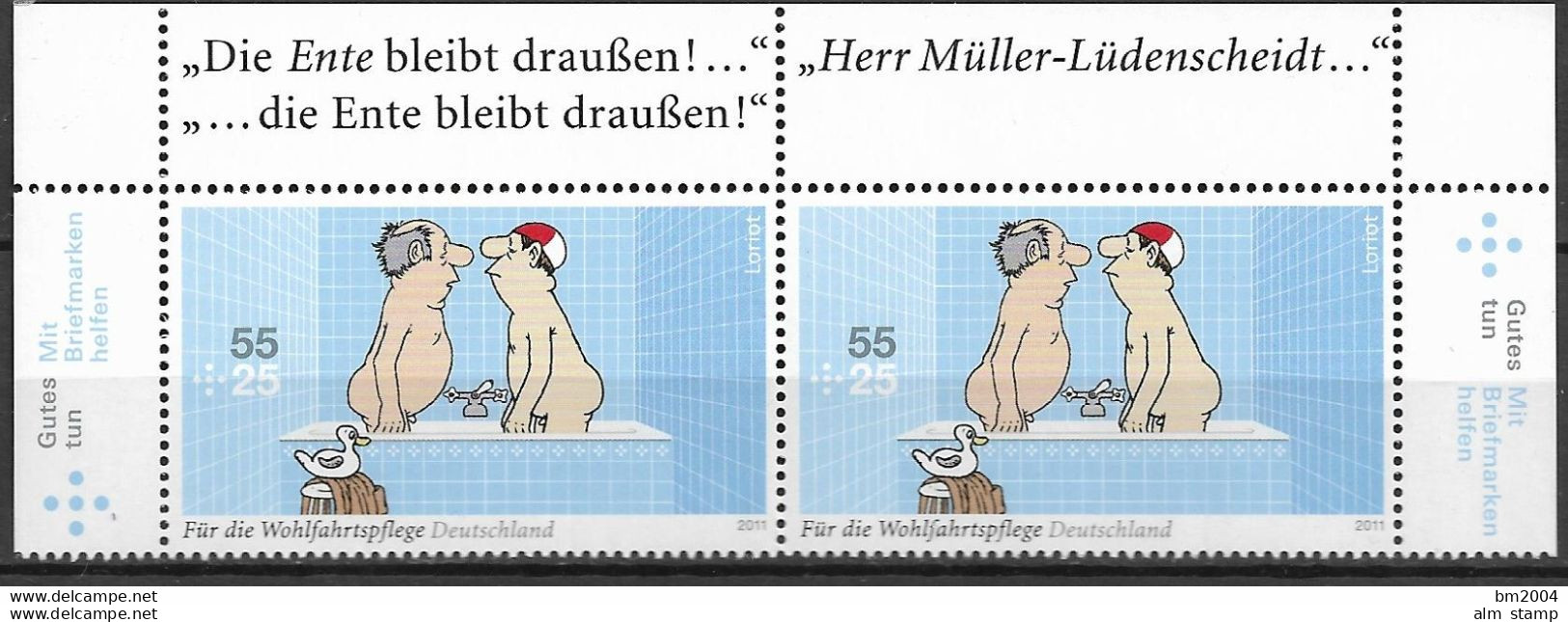 2011 Allem. Fed. Mi. 2836-9 **MNH Paar Oberrand    Motive Von Loriot - Gebraucht