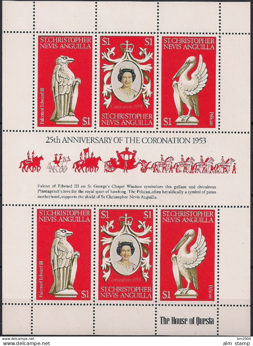 1978 San Cristobal Nevis Y Anguilla  Yvert 376-78 **MNH 25th Anniversry Of The Coronation 1953 - St.Christopher-Nevis-Anguilla (...-1980)