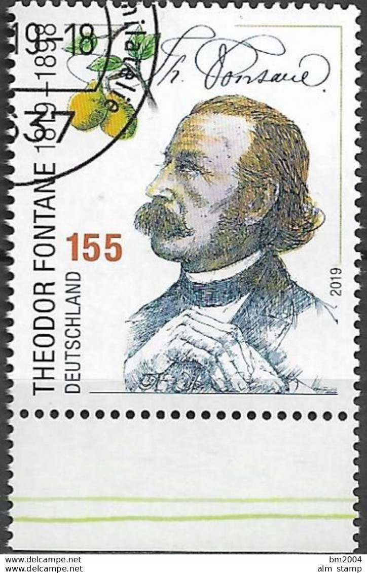 2019  Deutschland Germany  Mi. 3508 FD-used Weiden  200. Geburtstag Von Theodor Fontane - Gebraucht