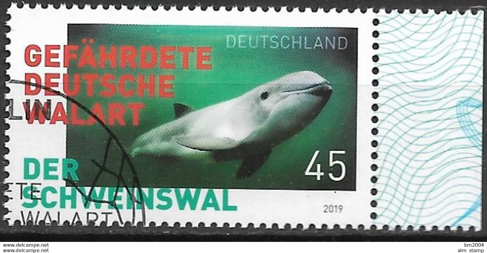 2019  Deutschland Germany  Mi. 3436 FD-used Berlin  Der Schweinswal - Gefährdete Deutsche Walart. - Gebraucht