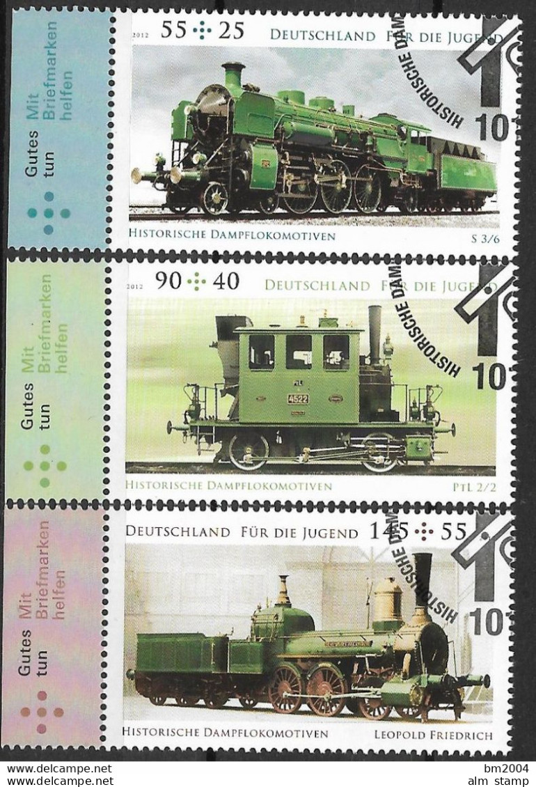 2012  Deutschland Allem. Fed.Mi. 2946-8  FD-used Berlin      Historische Dampflokomotiven - Gebraucht