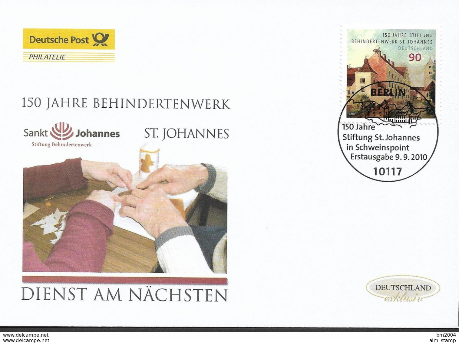 2010  Deutschland  Germany Mi. 2817 FDC 150 Jahre Stiftung Behindertenwerk St. Johannes, Marxheim-Schweinspoint - 2001-2010