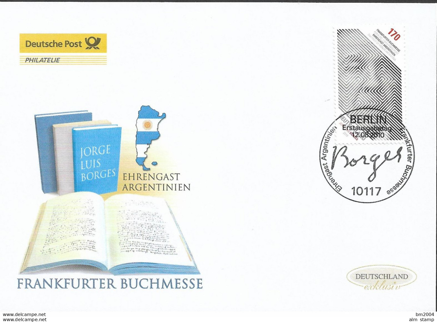 2010  Deutschland  Germany Mi. 2815 FDC .  Jorge Luis Borges , Argentinischer Schriftsteller - 2001-2010