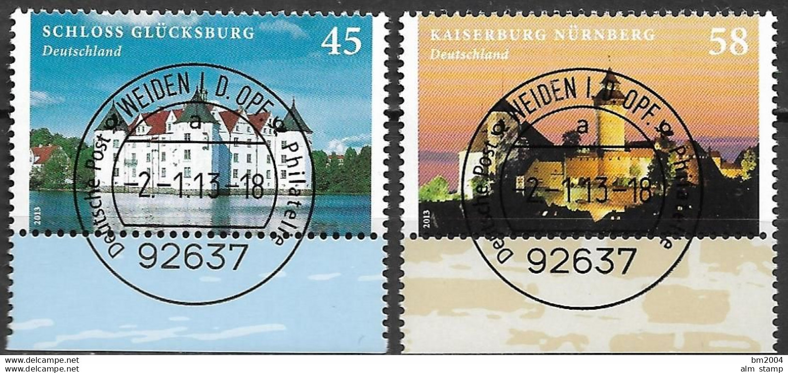 2012 Deutschland Germany  Mi. 2972-3 FD-used Weiden    Burgen  Und Schlösser - Gebraucht