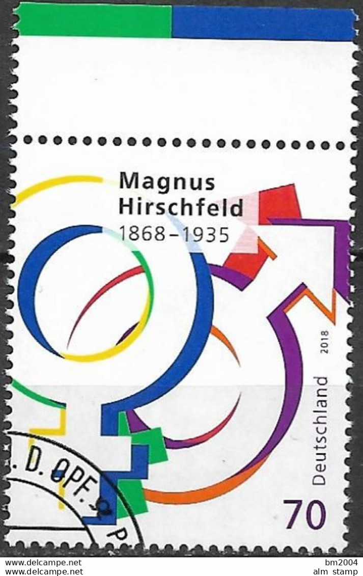 2018 Deutschland Germany  Mi. 3403 FD-used Weiden 150. Geburtstag Von Magnus Hirschfeld - Gebraucht