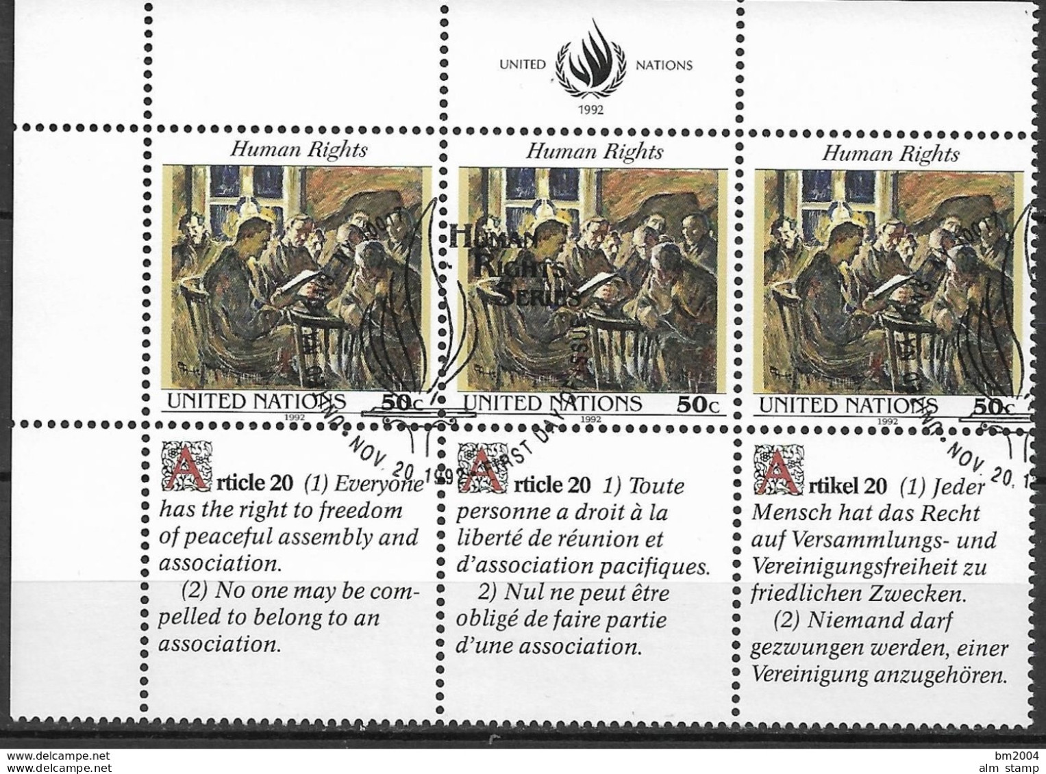 1992 UNO NEW York  Mi. 640-1 Used  Allgemeine Erklärung Der Menschenrechte - Oblitérés