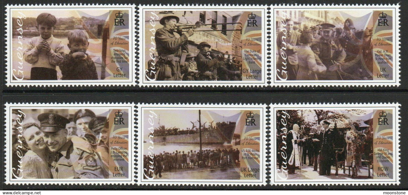 Guernsey 2015 70th Anniversary Of Liberation Set Of 6, MNH, SG 1563/8 - Guernesey