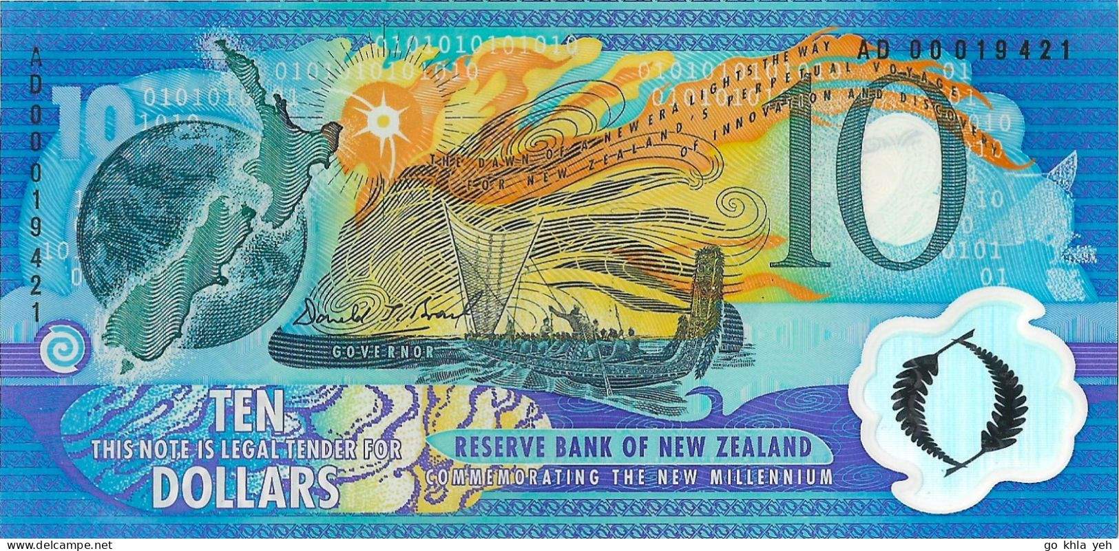 NOUVELLE-ZELANDE 2000 10 Dollar - P.190a Neuf UNC - New Zealand