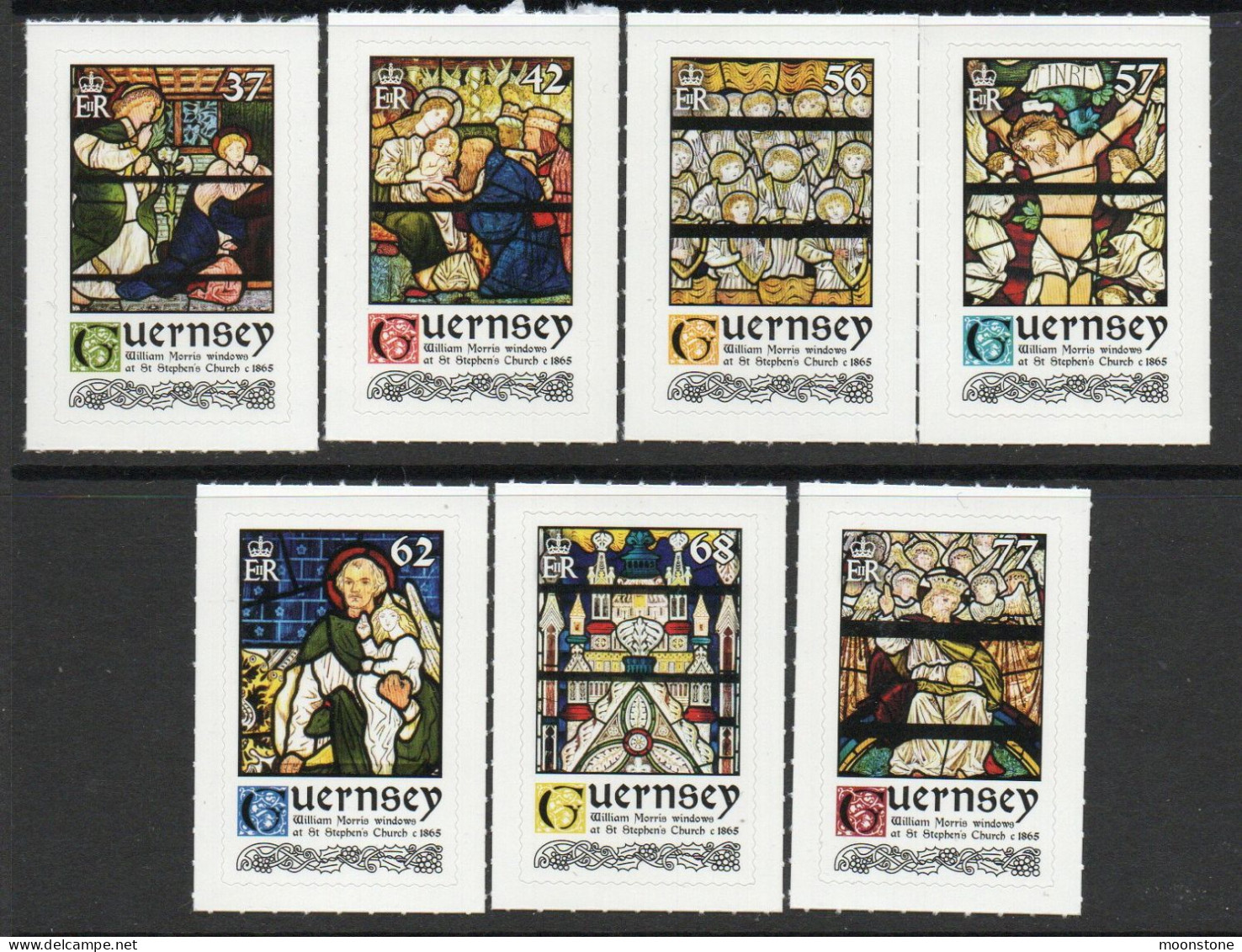 Guernsey 2015 Christmas, William Morris Stained Glass Set Of 7, MNH , SG 1582/8 - Guernesey