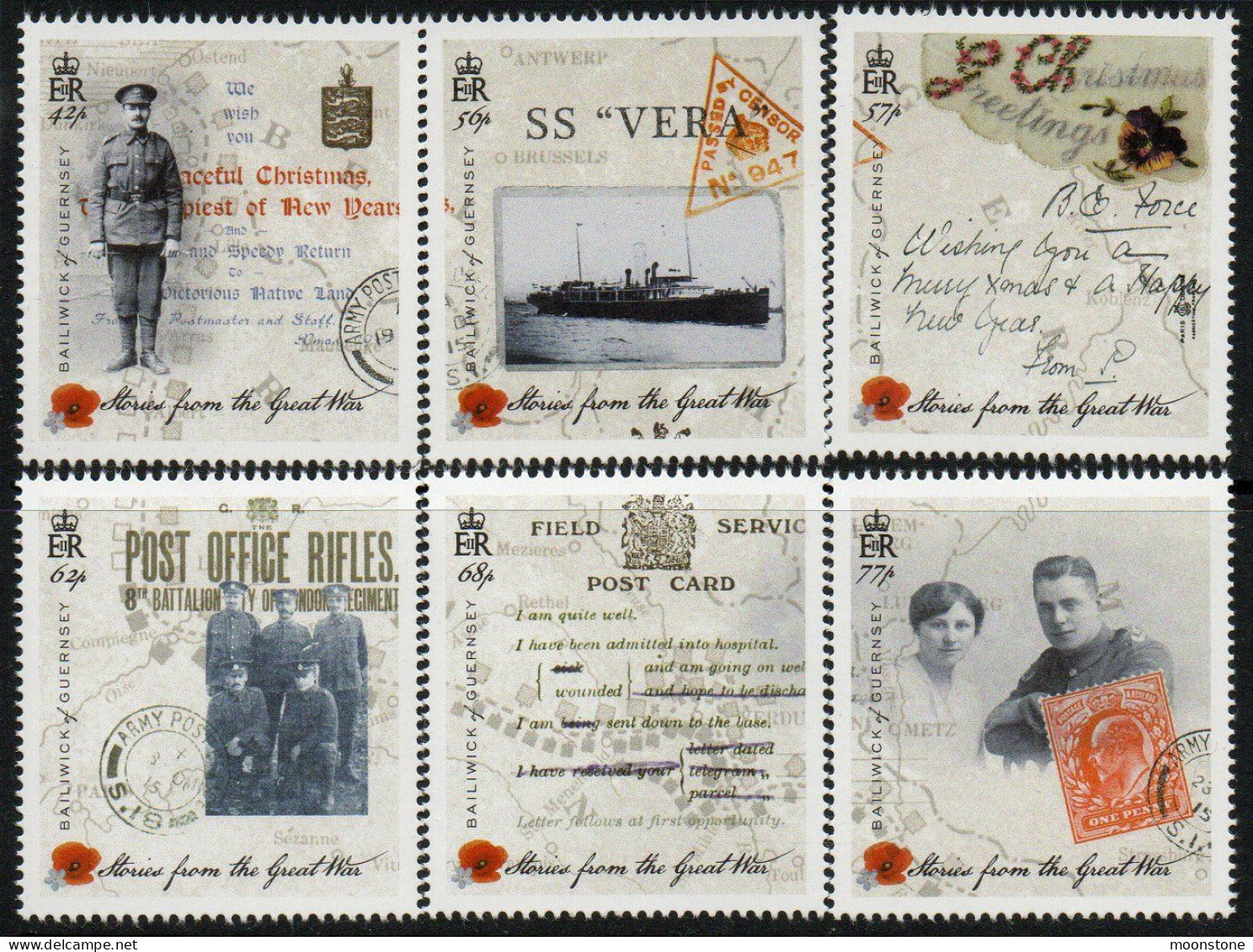 Guernsey 2015 Stories From The Great War II Set Of 6, MNH , SG 1589/94 - Guernesey