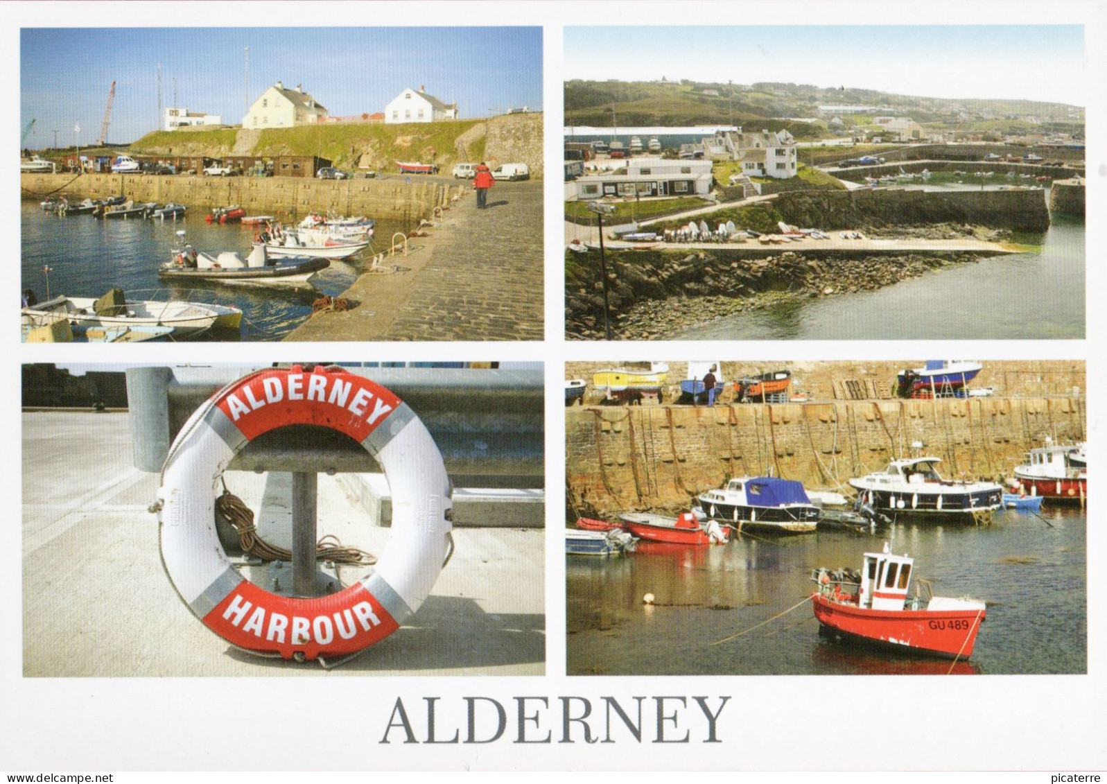 Multiview-4 Different Scenes Around Alderney Harbour & Small Local Boats (ALP1-Jill Vaudin)- Ile Aurigny - Alderney