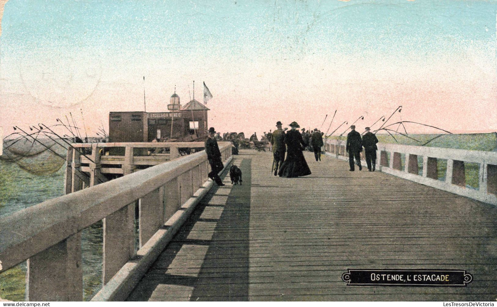 BELGIQUE - Ostende - L'estacade - Colorisé -  Carte Postale Ancienne - Oostende