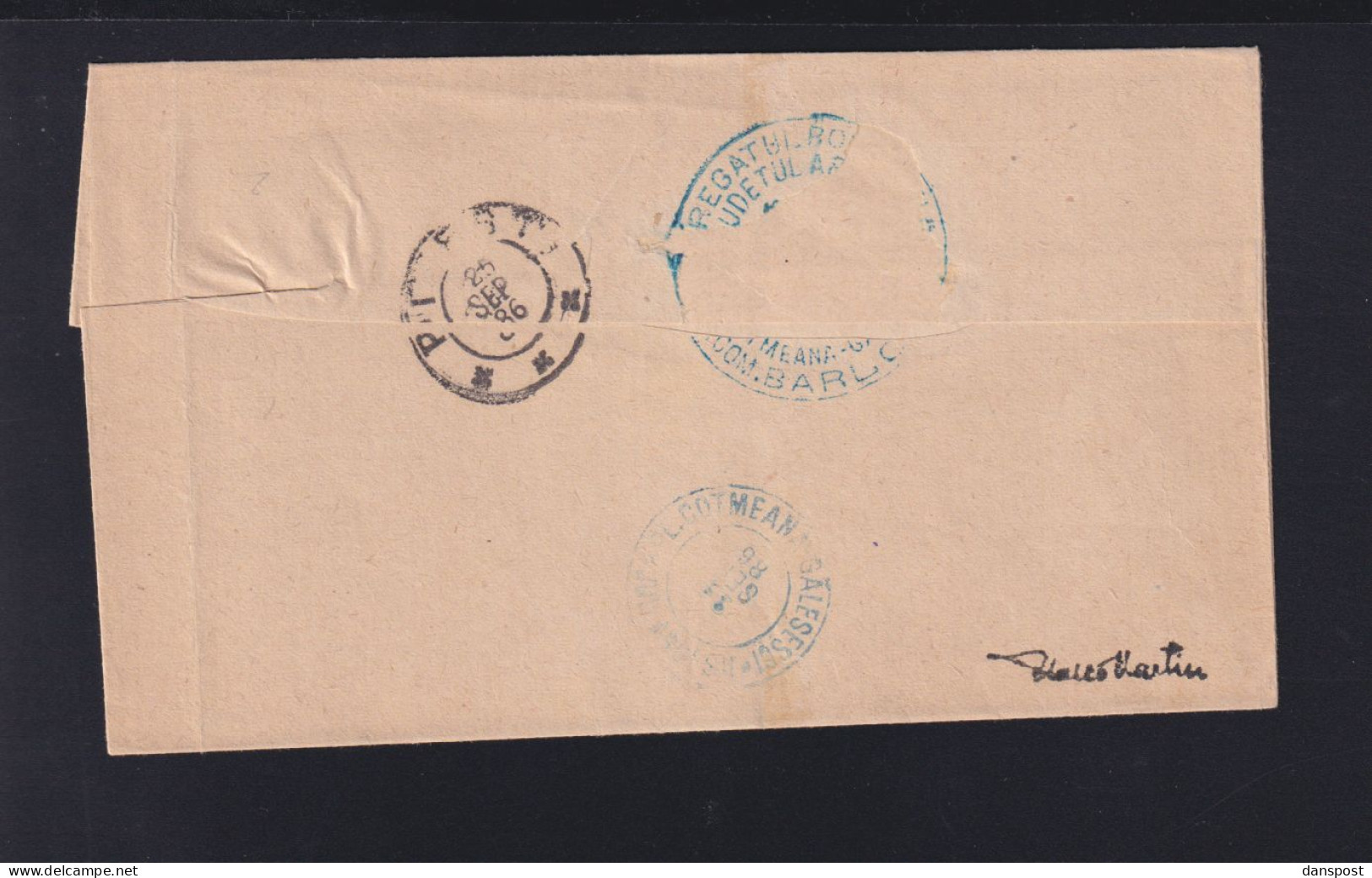 Rumänien Romania Falthülle 1886 Dienstbrief Primaria Barlogu Arges - Storia Postale