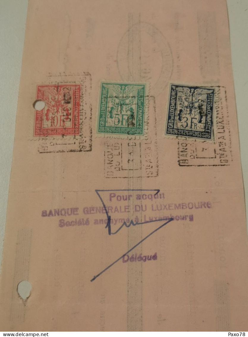 Lettre De Exange, Albert Loschetter 1952 Avec Timbre Effets De Commerce 3Fr, 5Fr Et 10Fr - Strafport