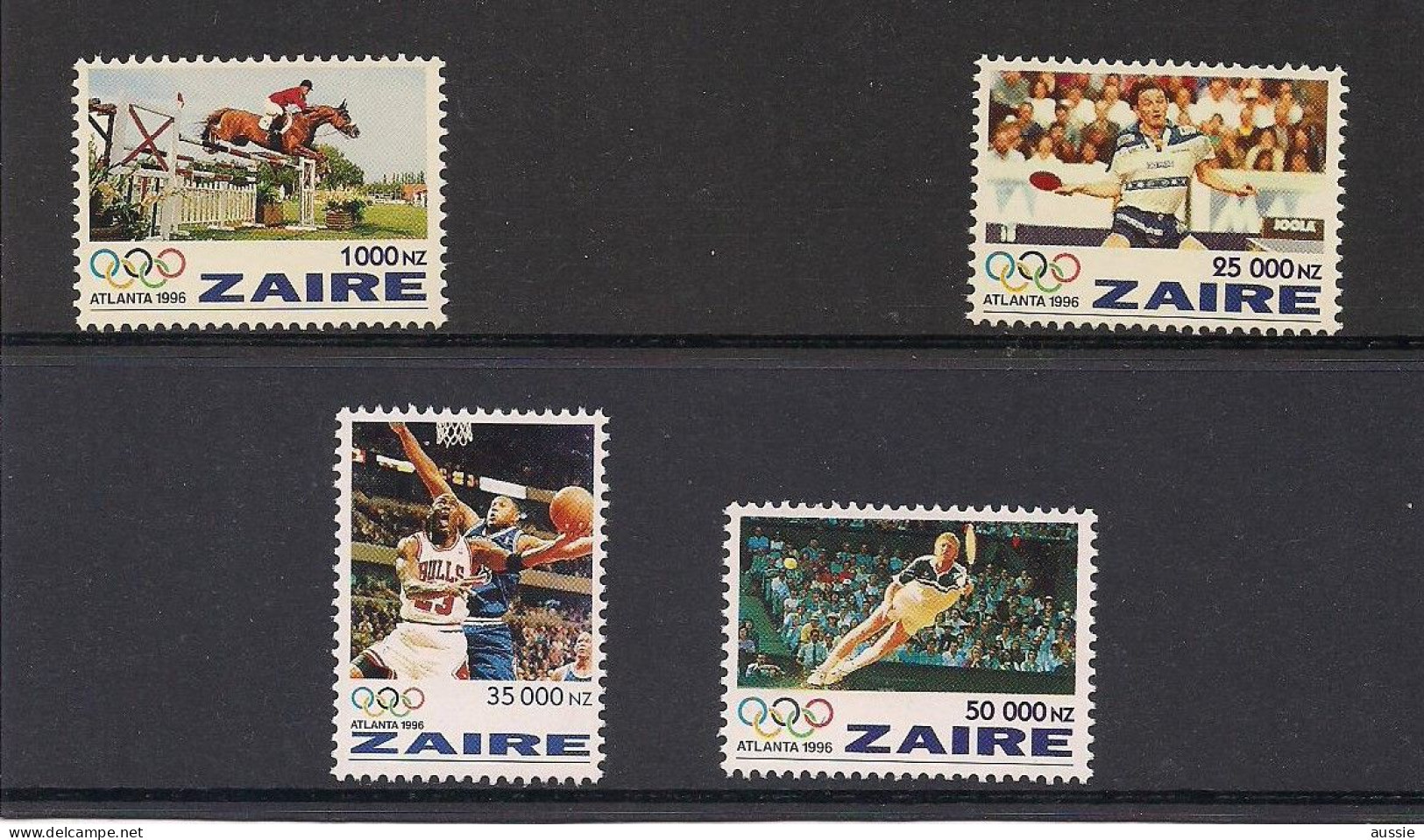 Zaire 1996 OCBnr. 1492 Et 1494-1496 *** MNH Cote 12 € N° 1493 Manque Sport Jeux Olympiques Atlanta Olympische Spelen - Neufs